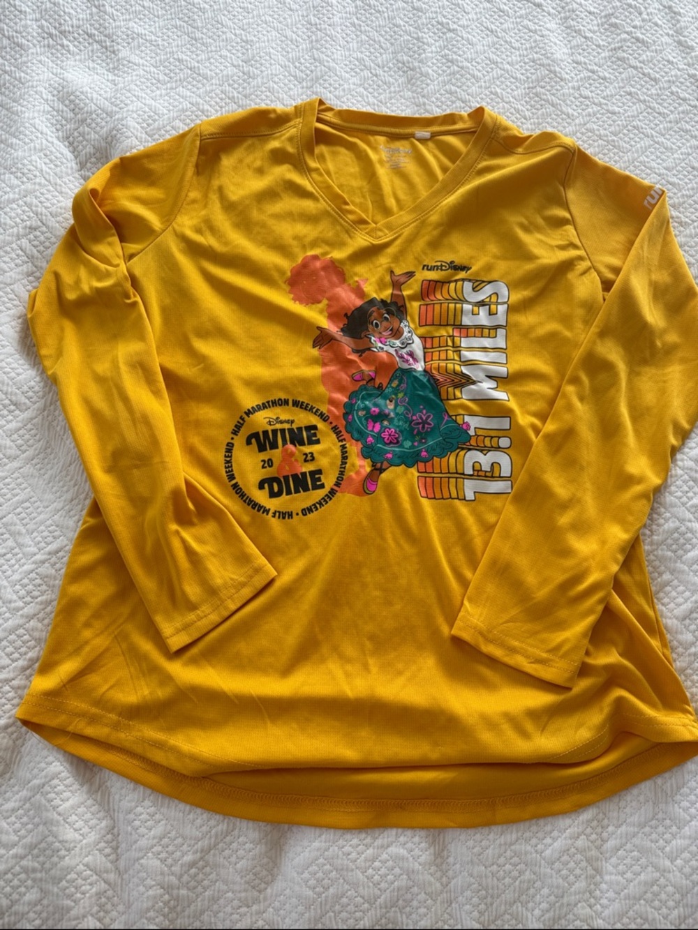 Disney Yellow RunDisney Dry Fit Graphic Long Sleeve Tee